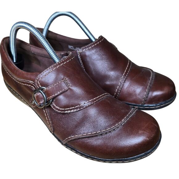 Women's Clarks Bendables Ashland Alpine Slip-On Loafers Brown Leather Womens 9.5 - Picture 3 of 8